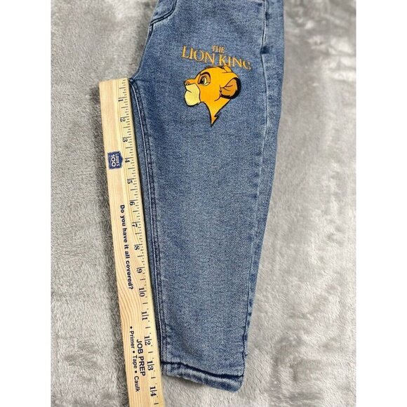 Disney Lion King Simba Denim Jeans Kids Size 120 Elastic Waist Pull-On Pants - Picture 4 of 9